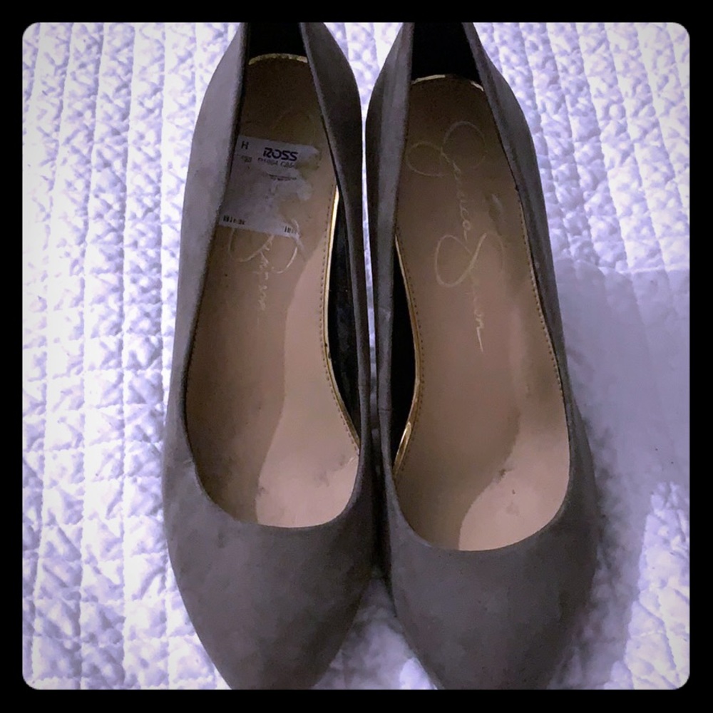 Grey Suede Heels